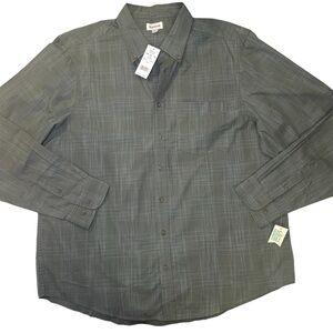 Haggar Clothing Green Plaid Long‎ Sleeve Button Down Dress Shirt Big & Tall 2XLT